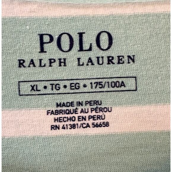 Polo Ralph Lauren Women’s L/S T-Shirt Blue & White Striped Spell Out Size XL - Picture 9 of 13